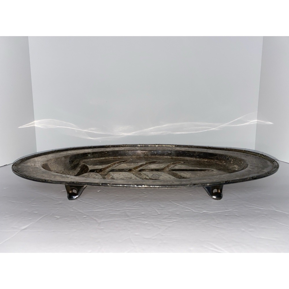 Vintage Silver Plates Leaf Shaped Tray Platter Hallmark UJEP H206 - 18"X12.5"‎ - Picture 4 of 8